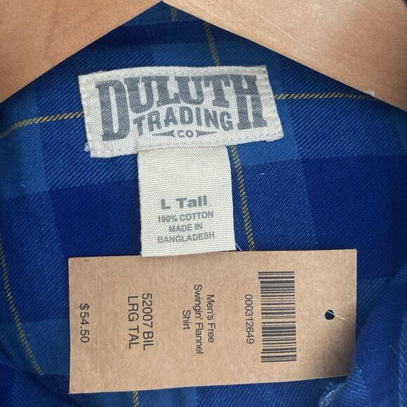 Duluth Trading Co Size LT Large Tall Mens Free Swingin Flannel Shirt Button Down - Picture 7 of 7